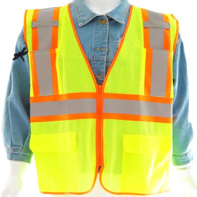 China Fashion Style China Factory Night Using Knitted Fabric Safety Vest Construction Worker Reflective Vest for sale