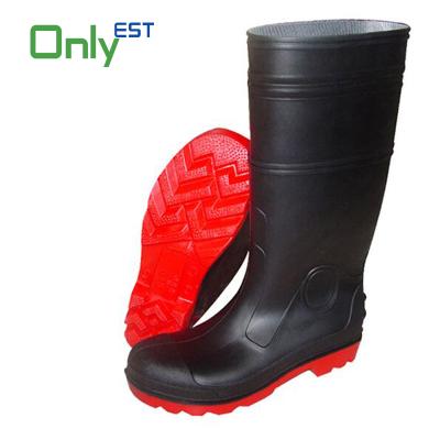 China Steel Toe Black PVC Rubber Boots Safety Shoes With Steel Toe For Industry And Agriculture for sale