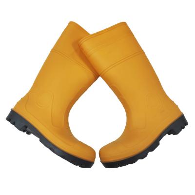 China CUSHIONING Cheap Man Knee High PVC Worker Rain Boots Safety Waterproof Industry Rain Boots for sale