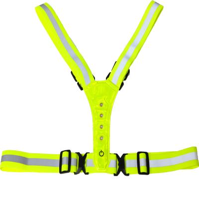 China Water Proof Wholesale LED Light Reflective Safety Vest Reflector With Road Cycling Led Vest for sale