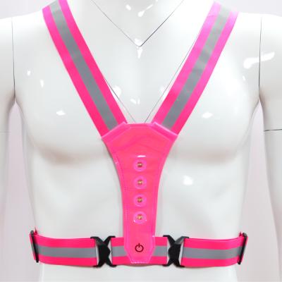 China Reflective High Visibility LED Light Water Proof Vest Safety Belt For Outdoor Running Sports for sale