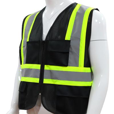 China Popular High Quality Reflective Vest High Visibility Safety Safety Reflective Vest With Strips for sale