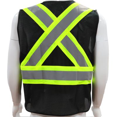 China High Quality Popular Safety Reflective Black Reflective Vest For Running With Tapes for sale