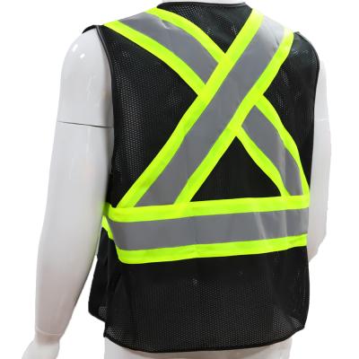 China High Quality Popular Safety Reflective Black Reflective Vest For Running With Tapes for sale