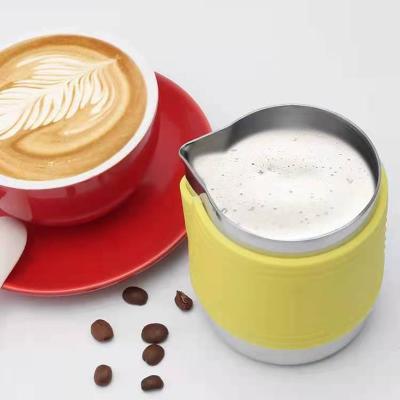 China Sustainable 304 Stainless Steel Coffee Latte Cups With Non-Slip Silicone Cup Set for sale