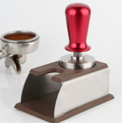 China Workable 304 Stainless Steel Silicone Coffee Tamper Mat Tamper Holder Laser Coffee Maker Tools for sale