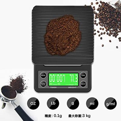 China With Tray New Digital 5kg Scale Coffee Drip Scale 3000g Scale Electronic Food Scale With Timer Function for sale