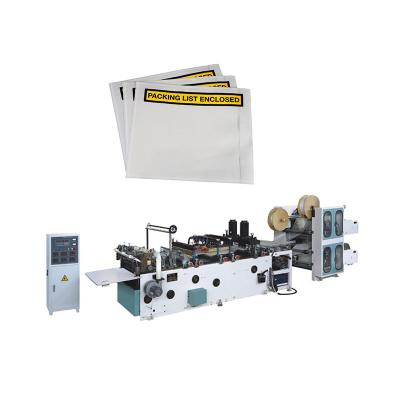 China Factory Clear Plastic DHL Shipping Label Packing Slip Self Adhesive Envelope Making Machine for sale