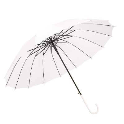 China Wholesale 16 Long Handle Bone Novelty Umbrella Automatic Straight Pole Umbrella Windproof Umbrella Advertising Customization for sale