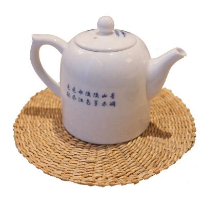 China Sustainable Straw Mat Coaster Decorative Placemat Pad Natural Hand Woven Rattan Table Pad - Rectangular Hand Woven Cup Mat - Woven Sea Grass for sale