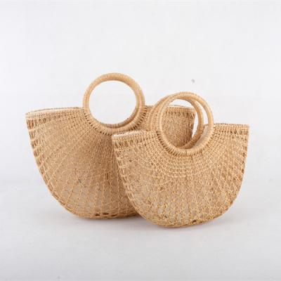 China Wholesale Fashion Low Price Beach Bag Water Hyacinth Handbag Straw Tote Bag Rattan Bag (L SIZE) for sale