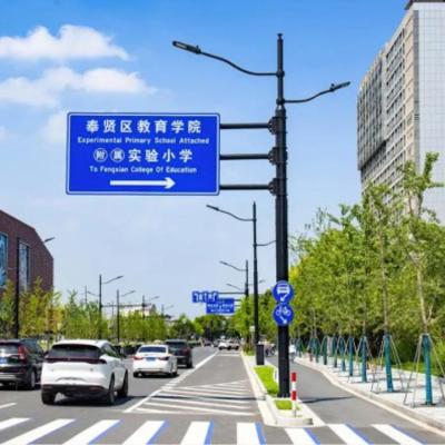 China Road Factory Supply L-Shape Street Sign Post Light Pole With Single Pole Arms for sale