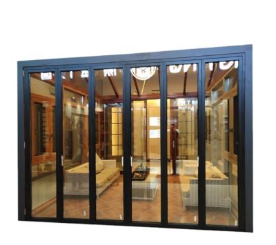 China Sound insulation and waterproof aluminum exterior aluminum doors and window designs frame flush folding door for sale