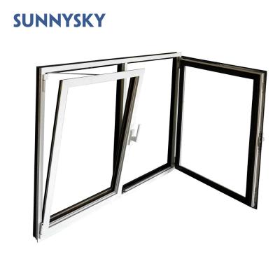 China Tilt and turn folding screen window with waterproof standard double glazed sound insulation ventilate Australia aluminum swing customized NC; GUA for sale