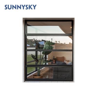 China Sound insulation and American design 24*24 thermal break waterproof wooden intimidating aluminum window with catalog for sale