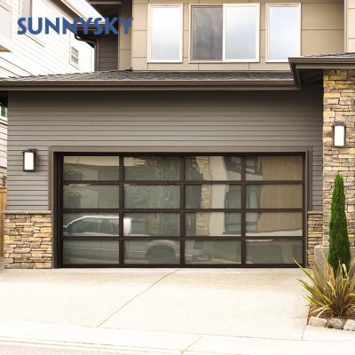 China Modern Aluminum Exterior Automatic Front Entry Garage Door for sale