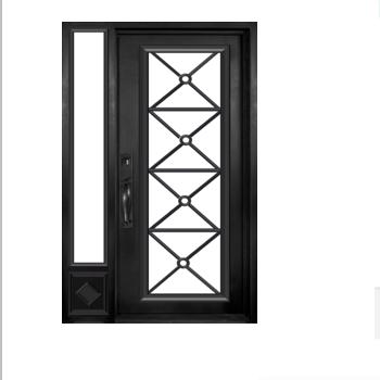 China Sound Insulation And Waterproof Retro Style Designs Bulk Order Residential Wrought Iron Door For Home Design for sale