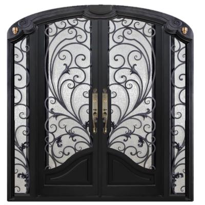 China Sound Insulation And Waterproof Retro Style Designs Bulk Order Residential Wrought Iron Door For Home Design for sale