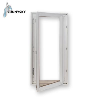 China New Folding Screen Design Vinyl Price Casement UPVC Window With Mosquito Net for sale