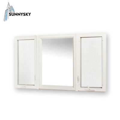 China Folding Crank Screen OEM Service Top Vinyl Comparison Chart Casement Window With Net for sale