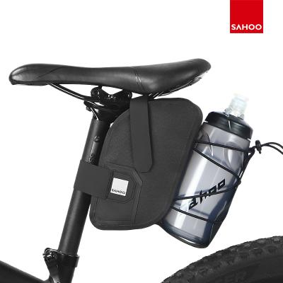 China Water Resistant Bicycle Saddle Bag With Waterproof Water Bottle Pouch MTB Bike Rear Bags Cycling Rear Seat Bag for sale