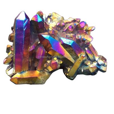 China Wholesale Quartz Crystal Electroplate Aura Crystal Cluster Healing Mineral colorful from Europe for sale