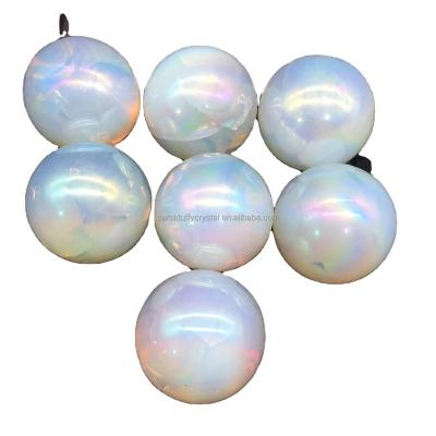 China Wholesale Titanium Rainbow Angel Aura Opalite Sphere Crystal Carving Ball Decoration Healing From Europe for sale