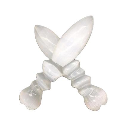 China Wholesale Rare Natural Quartz Gypsum Selenite Carved Cupid's Sword Healing Decoration from Europe for sale