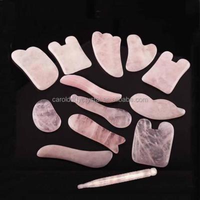 China Wholesale High Quality Natural Tool From Europe Crystal Quartz Healing Facial Gua Sha For Gift for sale