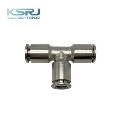 Κίνα KSRJ PE-T Union Tee Joint Model 4/6/8/10/12/16 Stainless steel/ copper connector quick plug Pneumatic auxiliary elements προς πώληση