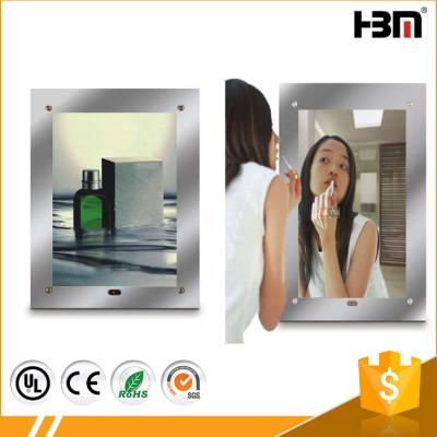 China Can Change 2017 Magic Poster Bathroom LED Sensor Mirror Light Box For Advertising for sale