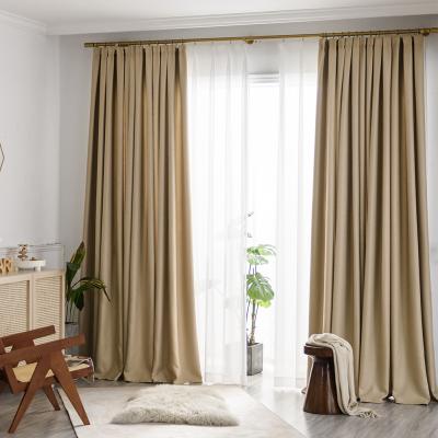 China Blackout Blackout Curtains For Bedroom Sound Reduction Solid Thermal Insulated Window Drapes Curtains For Living Room Curtain Designs for sale