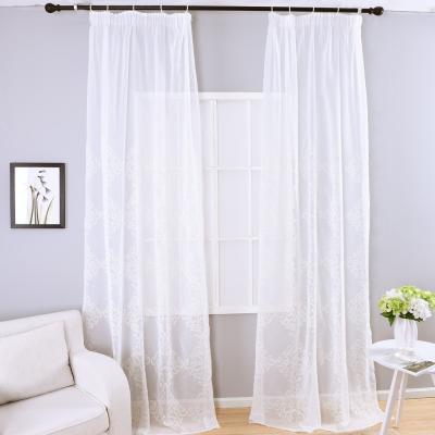 China Semi Sheer Blackout Curtains Embroidered Soft Tulle Embroidery Decorative Curtain For Bedroom Living Room for sale