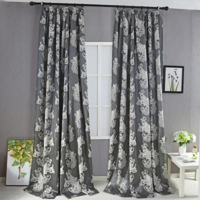 China Luxury Semi Blackout European Style Jacquard Semi Blackout Curtain For Living Room for sale