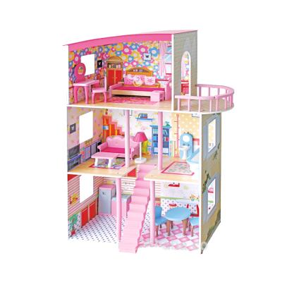 China Age 3-8 Years 2019 New Design Wholesale Kids Wooden Dollhouse Plans Furniture Wooden Toys For Pretend for sale