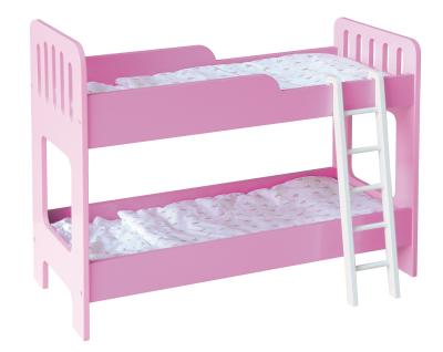 China Hot Selling Doll Furniture Handmade Wooden Bunk Bed Age 3-8 Years Old Twin Thumb Toy With Fits 18 Ladder for sale