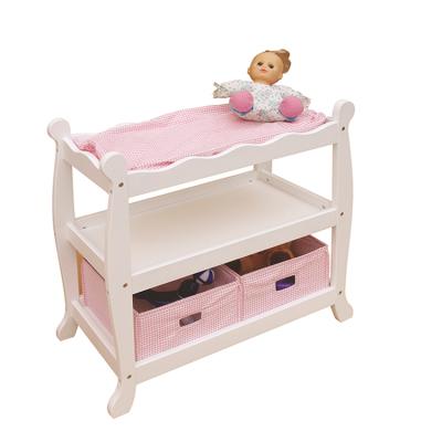 China Age 3-8 Years 21/5000 Hot Sale Wooden Two Person Girl Games Design On The Bed Doll Furniture Toys for sale