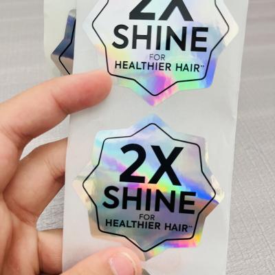 China Customized Decorative Holographic Die Cut Adhesive Label Waterproof And Environmentally Friendly Laser Waterproof Film Sticker Printing for sale