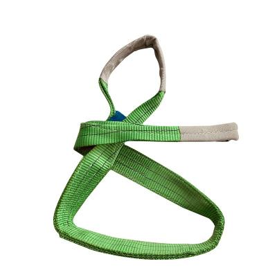 China Eye Flat Link Crane Lifting Equipment Endless 2T Textile Type Buckle Belt Soft Heavy Sling Custom Tow Straps Green OEM Flat Bottom Strap for sale