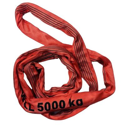 China Polyethylene Polyethylene Polymer Polyester Fiber Circular Webbing High Strength Safe Soft Light Anti-corrosion Non-conductive Textile Sling for sale