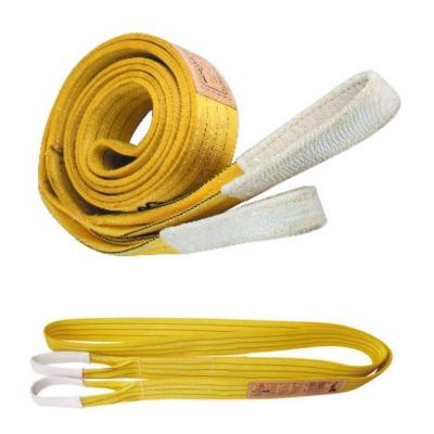 China Polyester Lift Sling Ties 1/2/3/4/5/6/8/10/12T, DUMEI Polyester Eye-Eye Strap Crane Lifting Tow Strap Tree Saver Flat Recovery Slings for sale