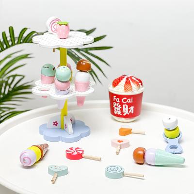 China Role playing hot summer home game new style toys CIO sale magnet macaroon ice cream tree store diy toy children home game for sale