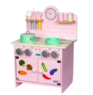 China Role Playing Toys New Shape Hot Sale Playing Kitchen Princess Toys Blue Boy Wooden Kitchen Toys Small Wooden Pink Wooden Kitchen Toys for sale