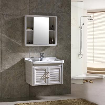 China Hot Sale Wall Mounted Hand Wash Basin Furniture Environmentally Friendly Factory Aluminum Sink Single Piece Bathroom Vanity Cabinet for sale