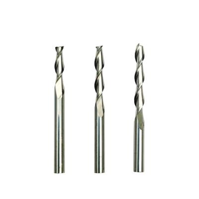 China Two Flute CNC Machining Tungsten Carbide Endmill Wood Spiral Milling Cut Through Cut for sale