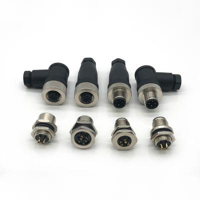 China Waterproof M12 Solder Aviation Circular Male Female 4 Pin Connector for sale