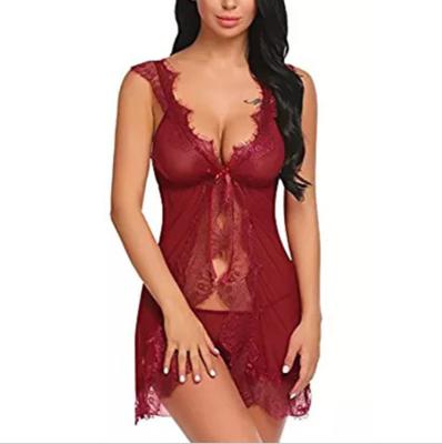 China Hot sale QUICK DRY designs sexy design sleepping red dresses sexy nightgown for honeymoon for sale