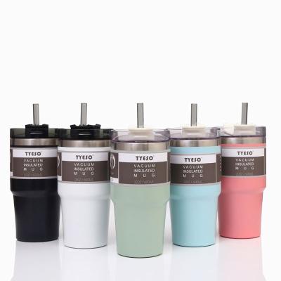 China Good Quality Sustainable Custom Logo 20 Oz Stainless Steel Vacuum Insulated Tumbler With Straw for sale