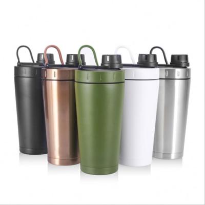 China 700ml Shaker Bottle With Directly Drink Stainless Steel Viable Lid for sale