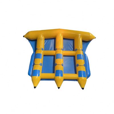 China 0.9mm PVC Tarpaulin 6 Riders Water Inflatable Ski Towable Inflatable Fly Fish Banana Boat for sale